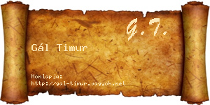 Gál Timur névjegykártya